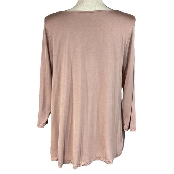 Pure Jill Petite Large Elliptical Tee Top Super Soft 3/4 Sleeve Lined Stretch - Picture 4 of 8